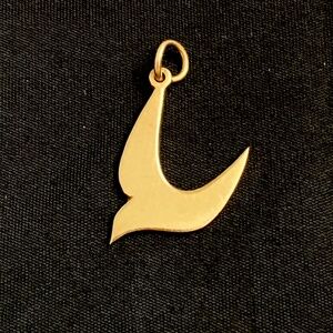 James Avery 14k Gold Retired Descending Downward Dove Pendant Charm Signed